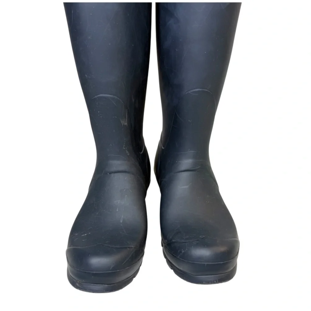 Women's Original Tall Rain Boots Navy Blue Rubber Waterproof Wellies size 7M/8F - Picture 13 of 15